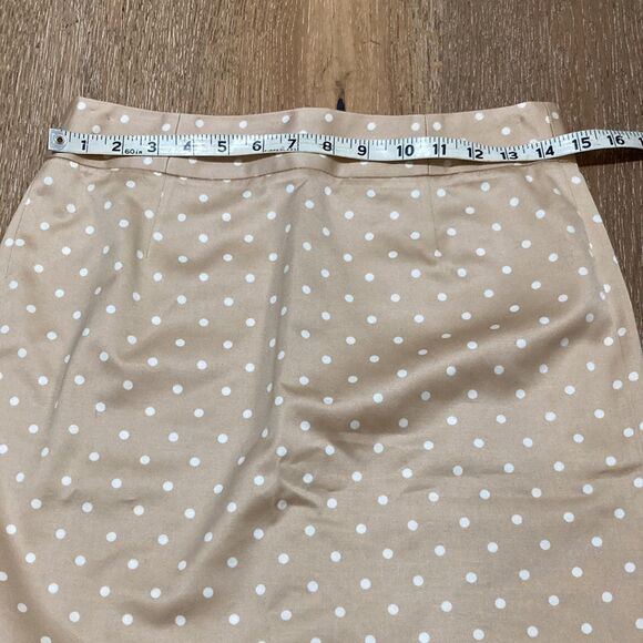 J crew tan and white polkadotted pencil skirt size 4 - Picture 4 of 7